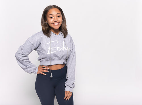 Endure Cropped Hoodie (Gray)