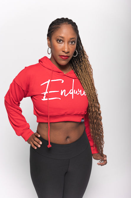 Endure Cropped Hoodie (Red)