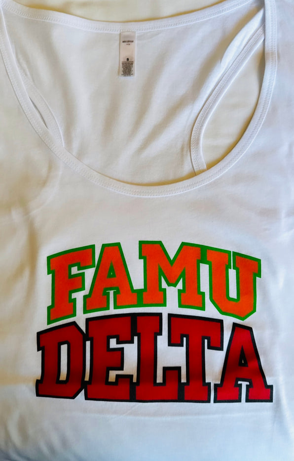 FAMU Delta Tank Top - White