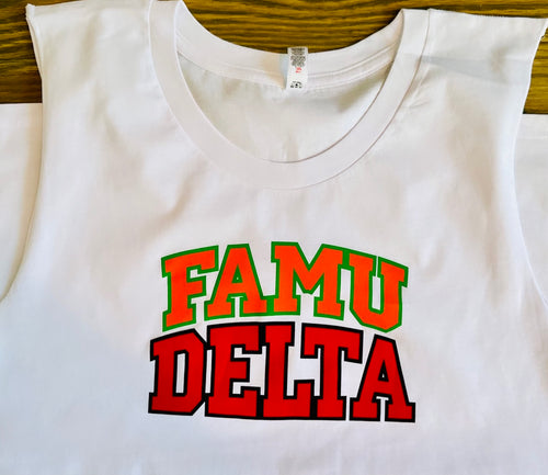 FAMU Delta Muscle T - White