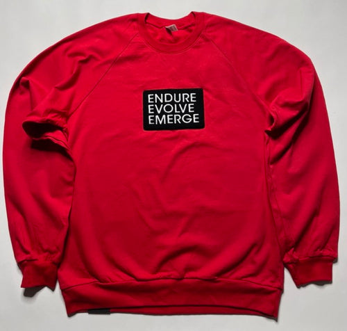 Endure Evolve Emerge Patch Crew Sweatshirt (Red)